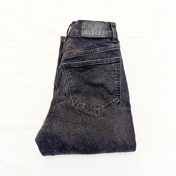 Madewell '90s Straight Black Wash Zip Fly Denim Jeans Size 23 - Picture 1 of 8